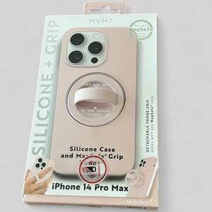 MVMT Blush Pink Silicone Grip iPhone 14 Pro Max Case MagSafe 3/$15 bundle sale!